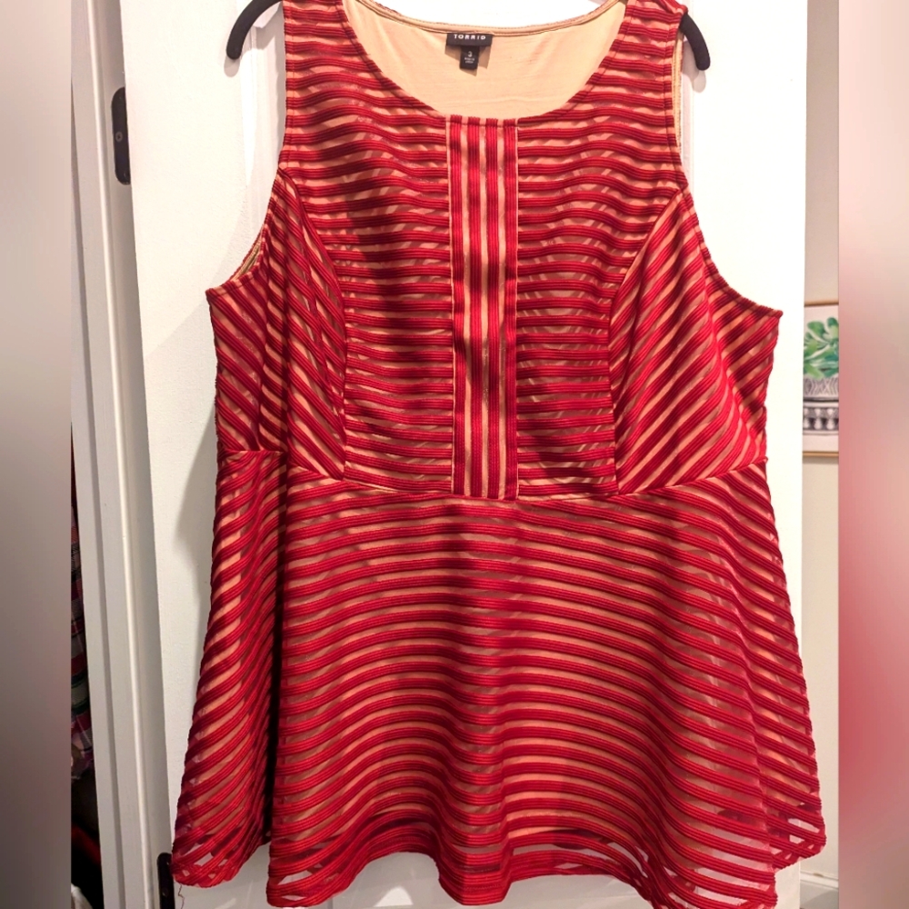 Torrid Striped Fully Lined Tank Top